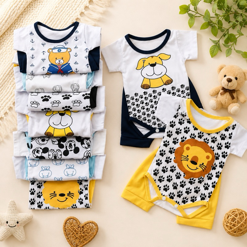 Conjunto Moda Infantil Bebê Menino Bory + Short Com Estampa no Bumbum