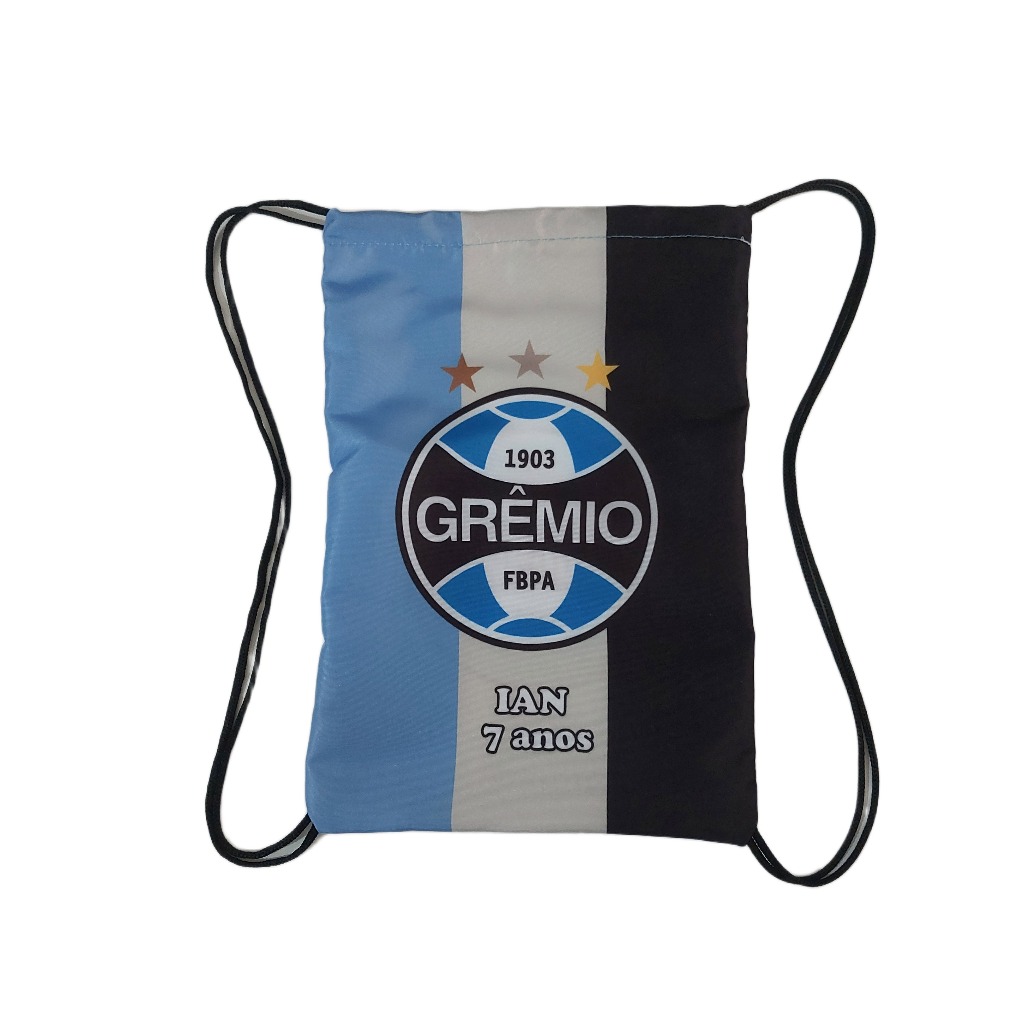 Mochila Sacochila Lembrancinha Personalizada Futebol Grêmio