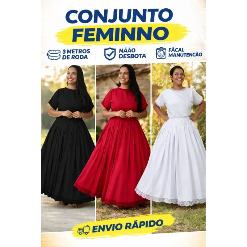 Conjunto Feminino Ração Umbanda E Candomblé Microfibra Do PP Ao G8