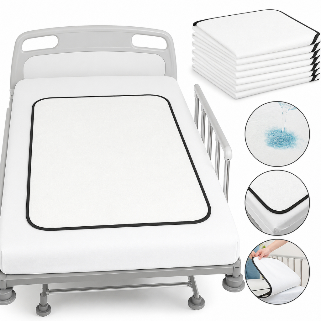 Kit 12 Protetor Absorvente Hospitalar Lavável Reutilizável Impermeável Idoso Acamado