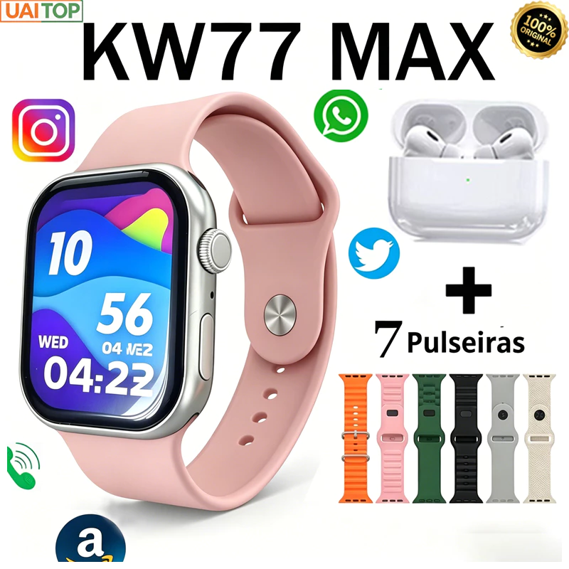 Smartwatch KW77 Max com Fone
