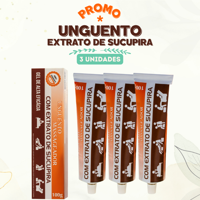 3 UND Unguento Massageador Extrato de Sucupira Pierry Wermon 100g - Pomada, Gel