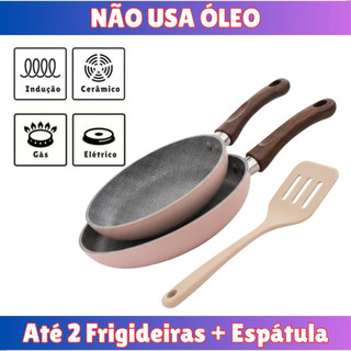 Frigideira Antiaderente Indução Cerâmica Premium Cooktop Todos Fogões Cabo Térmico Não Gr…
