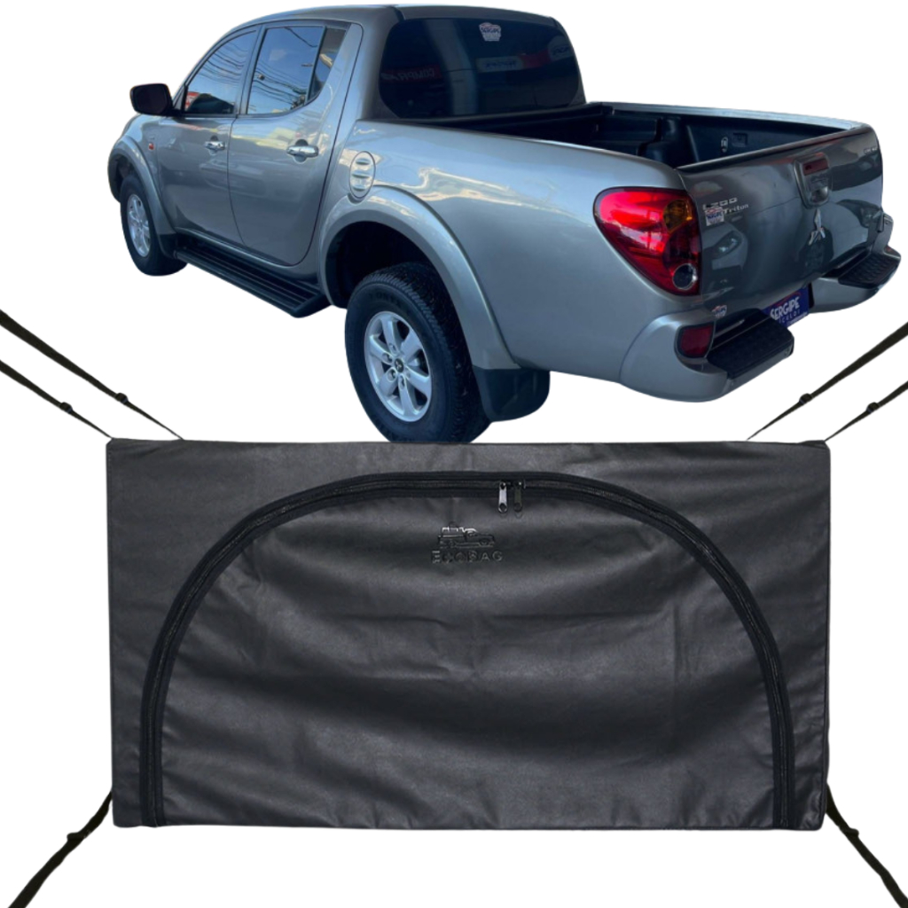 Bolsa Carroceria Caçamba Ecobag Flash Cover Triton Curvada e Reta Protege Sua Carga 378L Com Ziper Preto