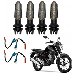 Kit 4 Piscas Seta Led Sequencial Cb Twister Fan 160 + 4 Adaptadores De Pisca Led Cg