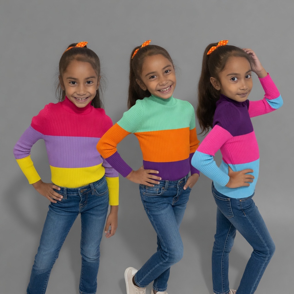 Kit 3 Blusa Cacharrel Inverno Meninas Quentinha Tricô