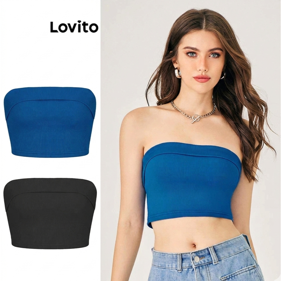 Lovito Top Feminino Sem Manga Básico com Pala TKB47ED007