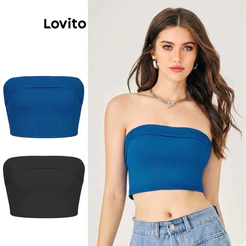 Lovito Top Feminino Sem Manga Básico com Pala TKB47ED007