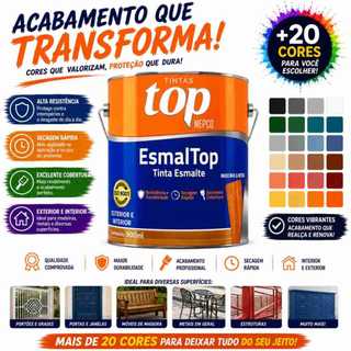 Tinta Esmalte Sintético Brilhante 900mL – Base Solvente, Alta Cobertura e Proteção - Meta…