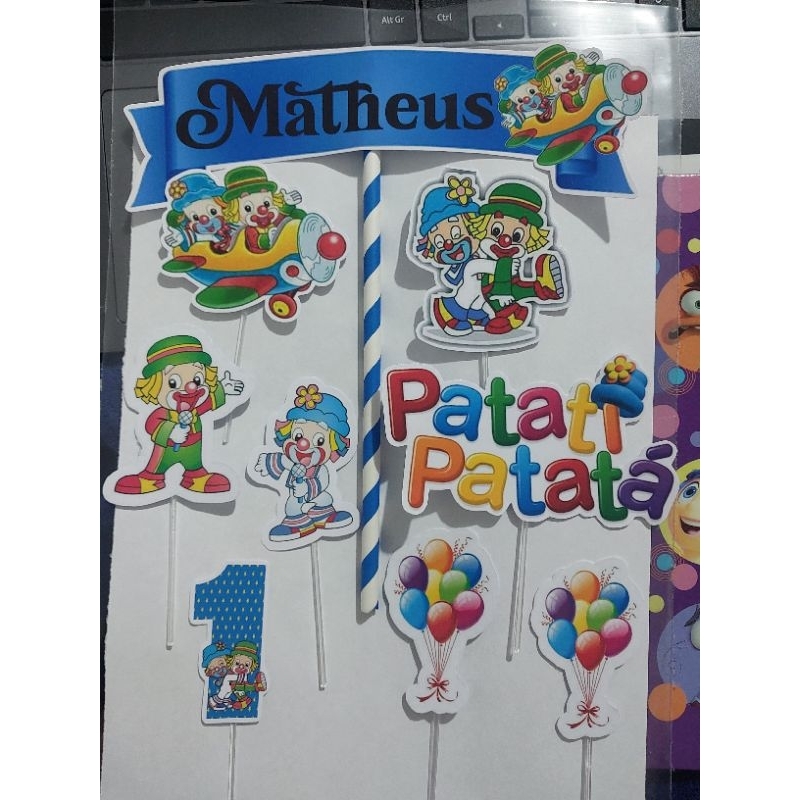Topper de bolo/Topo de bolo personalizado patati e patata