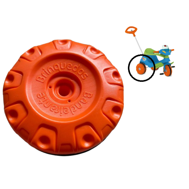 Roda Traseira VeloBaby Brinquedos Bandeirante Rodinha Pneu Triciclo Velotrol Infantil