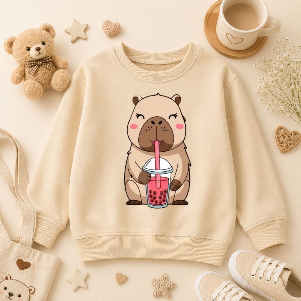 MOLETOM INFANTIL CAPIVARA FEITO DE ALGODÃO DO 2 AO 16