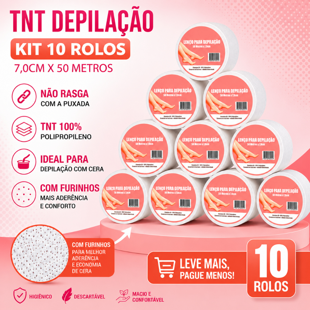 Kit 10 Lenços Para Depilação TNT - ENVIO RAPIDO 24H UTEIS Gr80 50x7,0cm