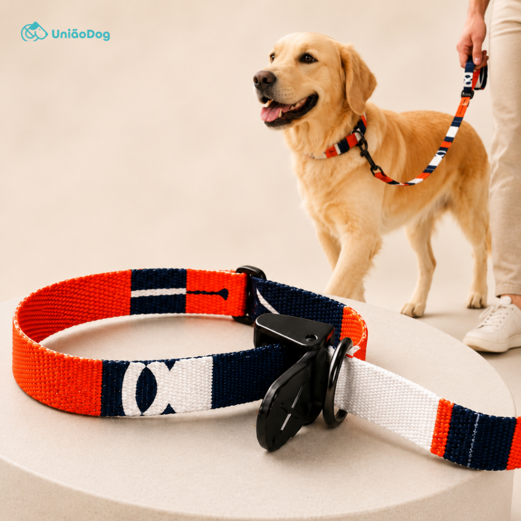 Guia Unificada para Cães Coleira e Guia Uniãodog Adestramento Passeio Uso Diário Confortável Pet