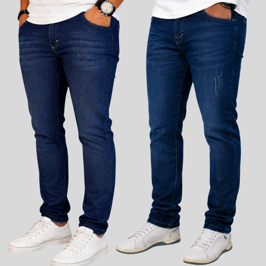 Kit 2 Calças Masculinas Jeans Com Lycra Elastano Premium Slim |  Cores Variadas - Envio Rápido