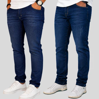 Kit 2 Calças Masculinas Jeans Com Lycra Elastano Premium Slim | Cores Variadas - Envio Rápido