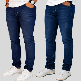 Kit 2 Calças Masculinas Jeans Com Lycra Elastano Premium Slim |  Cores Variadas - Envio Rápido