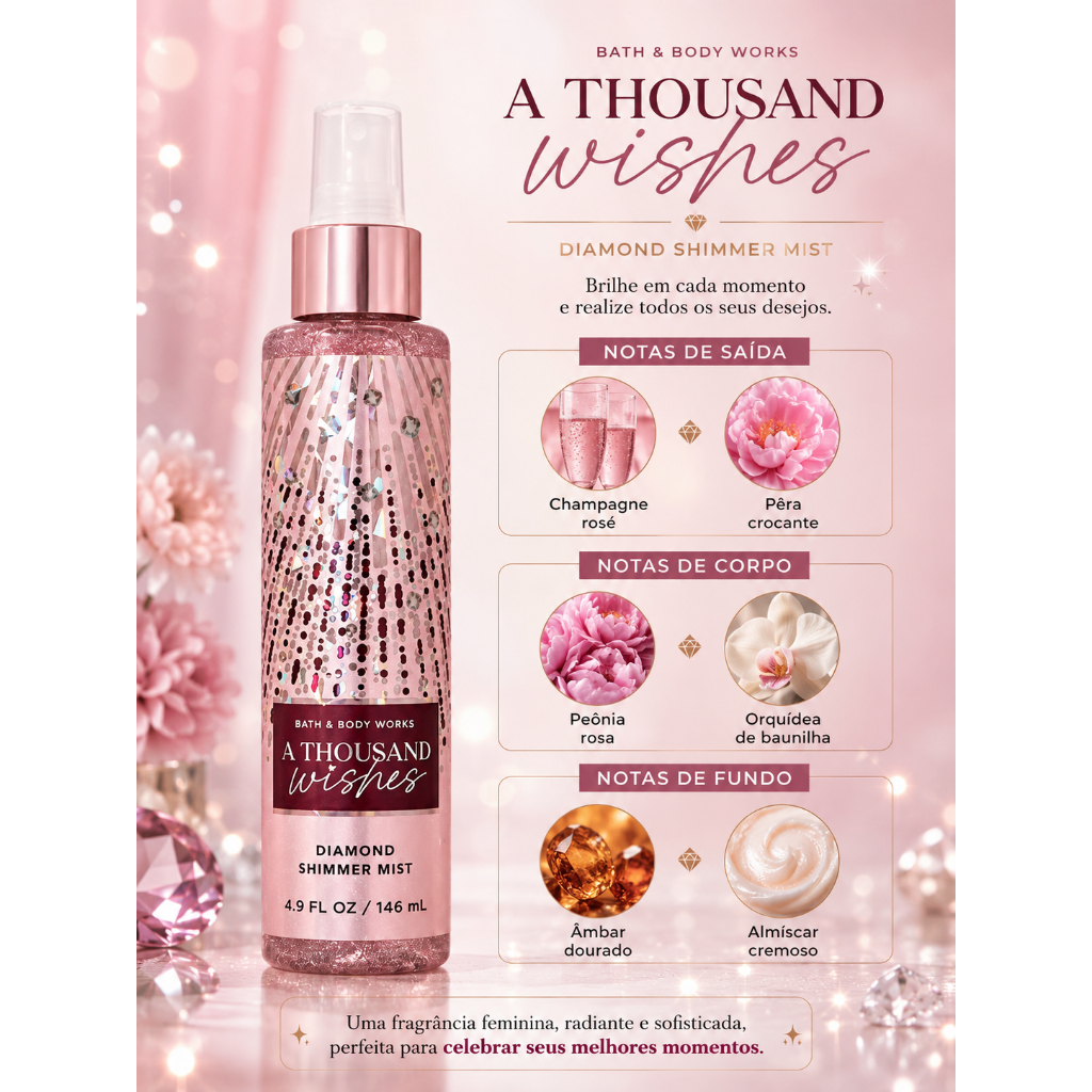 Body Splash A Thousand Wishes Shimmer Bath & Body Works 146ml