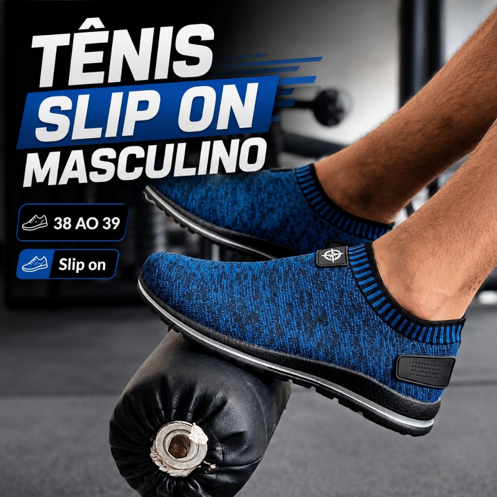 Tênis Masculino Leve Slip On Confortável Casual Esportivo Academia Do 38 ao 43 Promoção