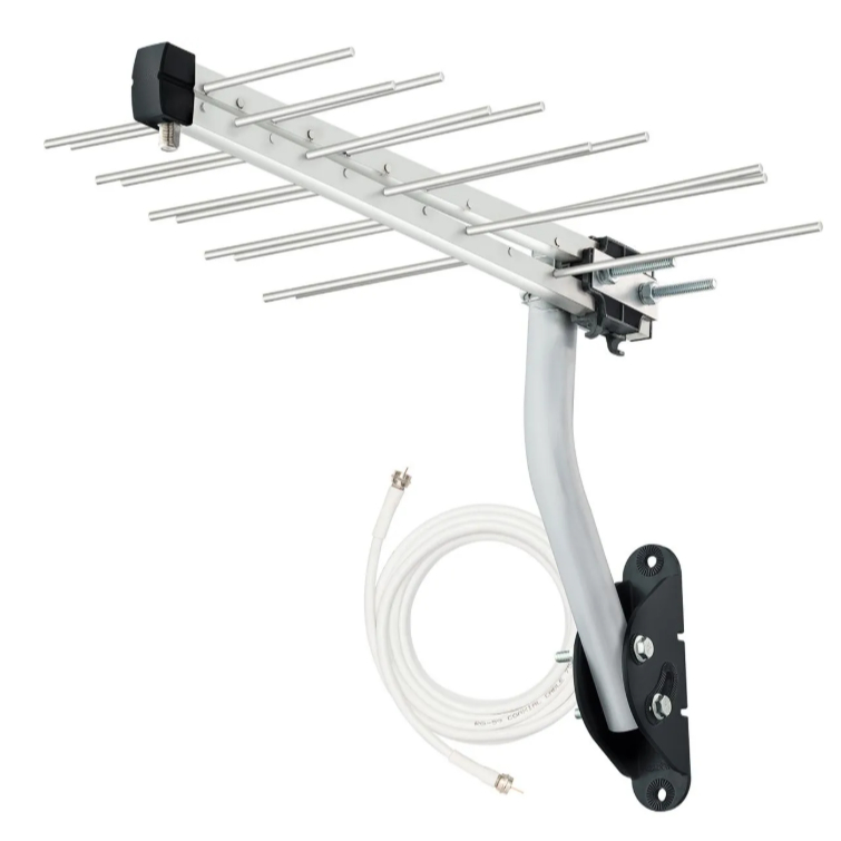 Antena Digital Externa Aquário LU-20 Plus 20 Elementos UHF HDTV 4K + Cabo 10m + Suporte