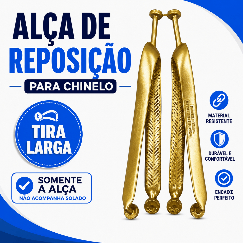 Alça Dourada Para Chinelo Masculino Correia Cabresto Reposição