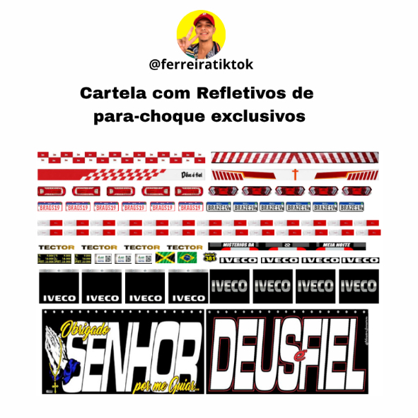 Cartela de ADESIVOS p/ Iveco Tector BITRUCK 1:30 — imagem 2 de 2