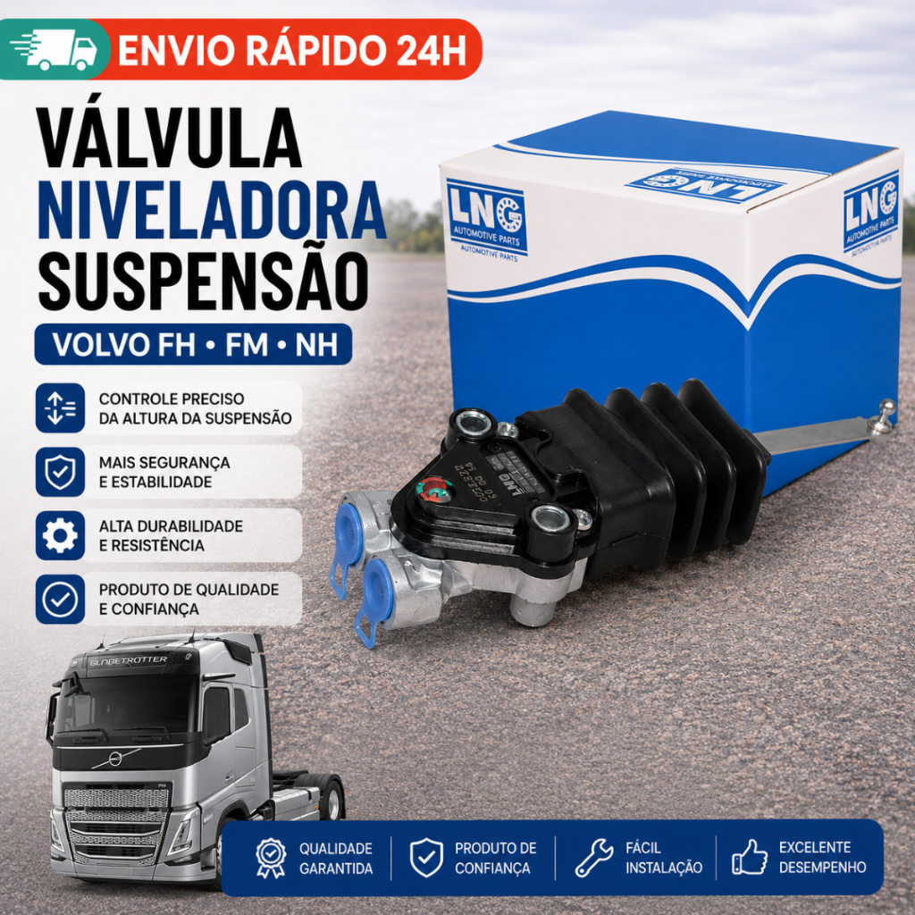 Válvula Niveladora Suspensão Volvo Fh Fh12 Fh16 Fm Fm10 Fm12 Nh12 Compatível