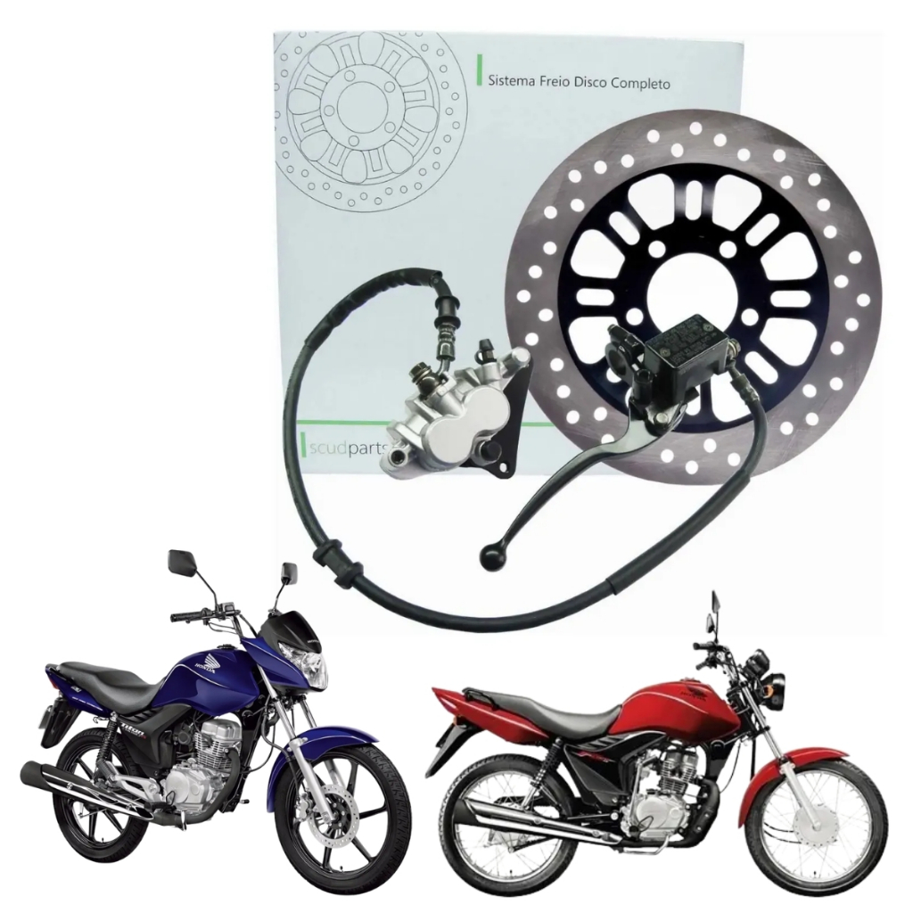 Kit Freio Sistema Titan 150 Fan 150 2009 A 2016 Disco Scud