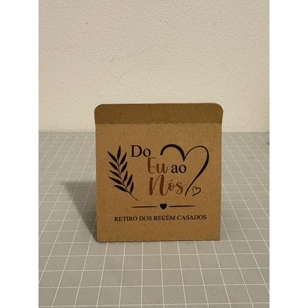 Caixinha Kraft Personalizada para Lembrancinha de Casamento, festa... com Laço de Cetim