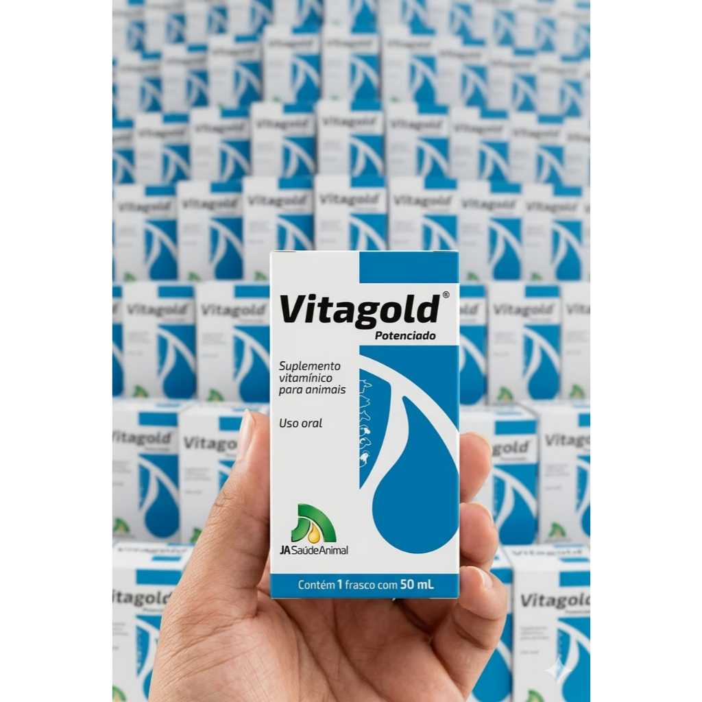 Vitagold Potenciado 50 ML - Vitamínico - Aves Bovinos Suinos Equinos