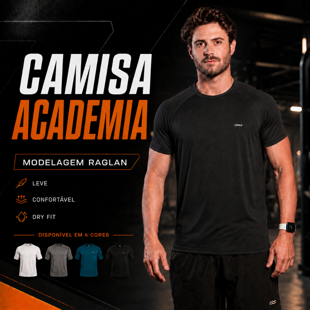 Camiseta Masculina Academia com Proteção UV Premium para Fitness Treino