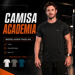 Camiseta Masculina Academia com Proteção UV Premium para Fitness Treino