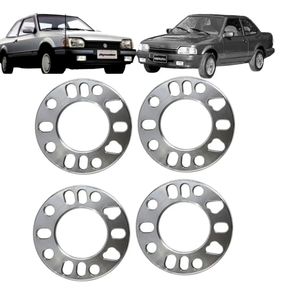 Kit 4 Espaçador 7mm Alargador Roda Verona 4x108 4 E 5 Furos