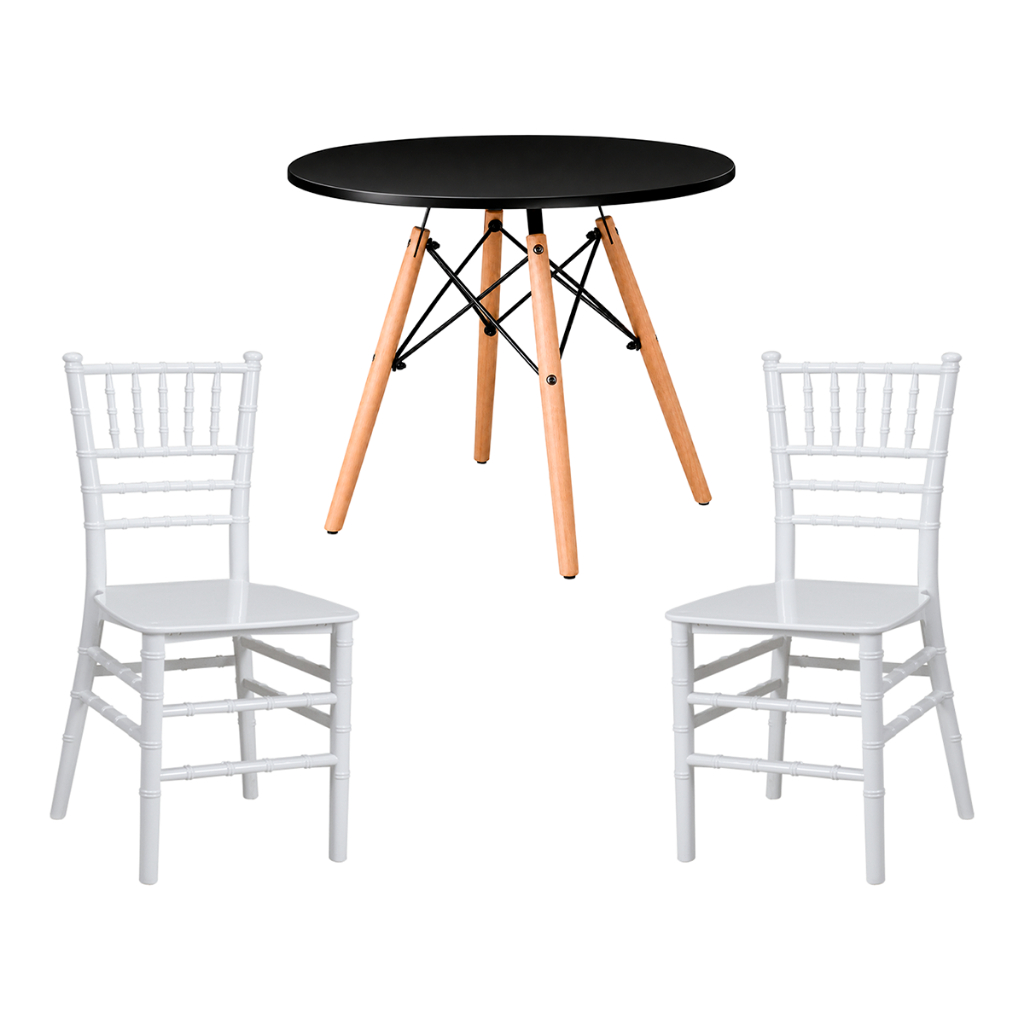 Conjunto Mesa Infantil Redonda 60cm com 2 Cadeiras Eames para Quarto e Brinquedoteca · foto 2