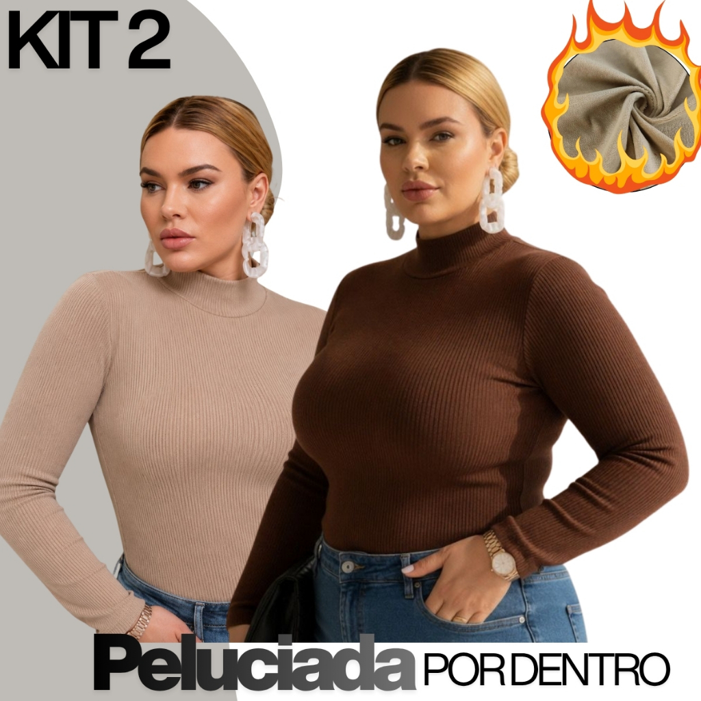 Kit 2 Cacharrel Flanelada Peluciada Inverno Plus Size