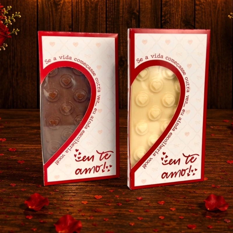 10 caixas para barra de chocolate - Minha metade - Namorados 2026--Presente