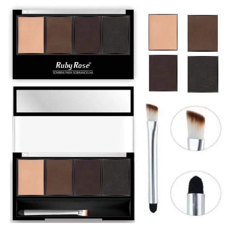 Paleta de Sombra Para Sobrancelhas Trio de Sombras Ruby Rose