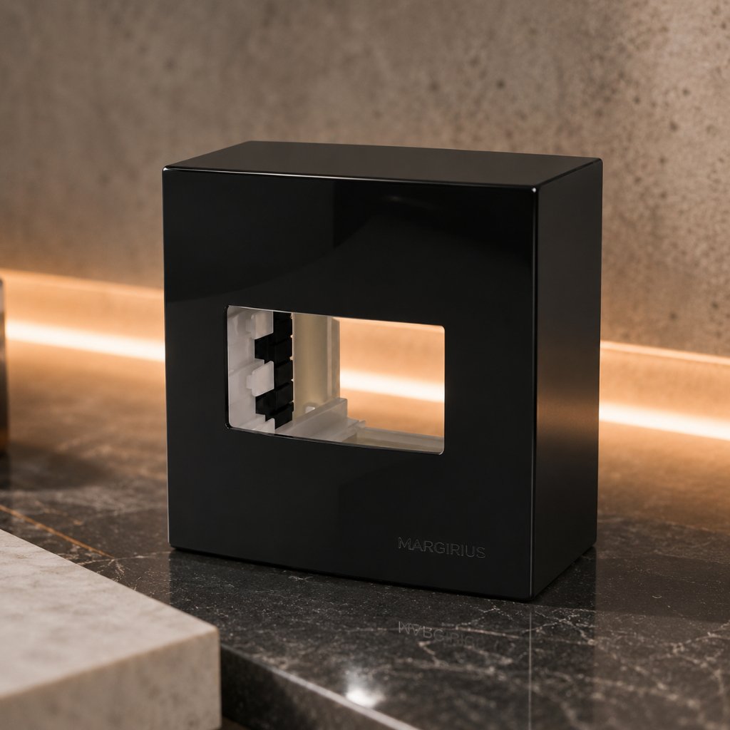 Tomada Caixa Sobrepor Preta 75x75 Com Suporte 1 Posto Preto MARGIRIUS ALTO PADRÃO