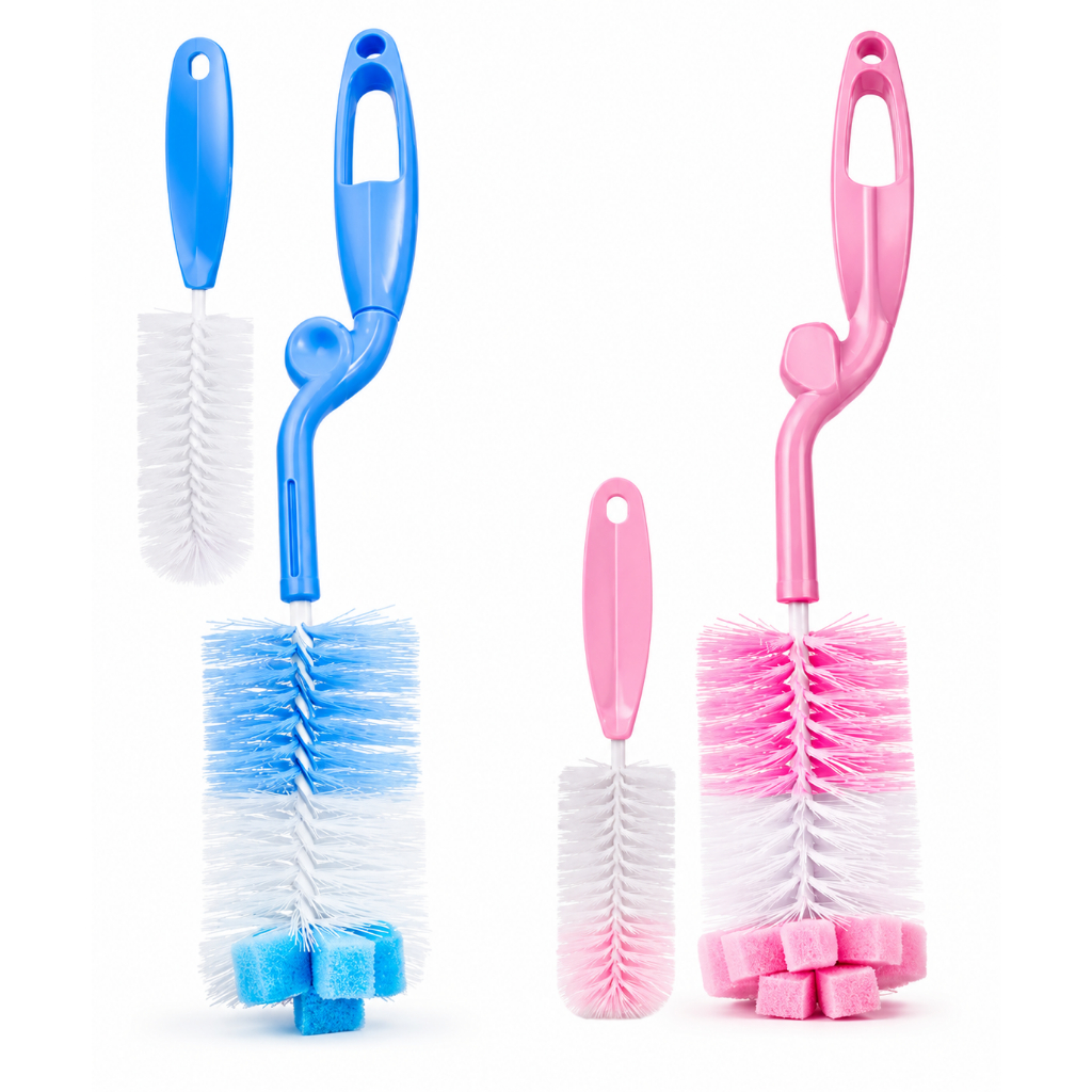 Kit Escova De Limpeza Para Mamadeiras e Bicos New Baby