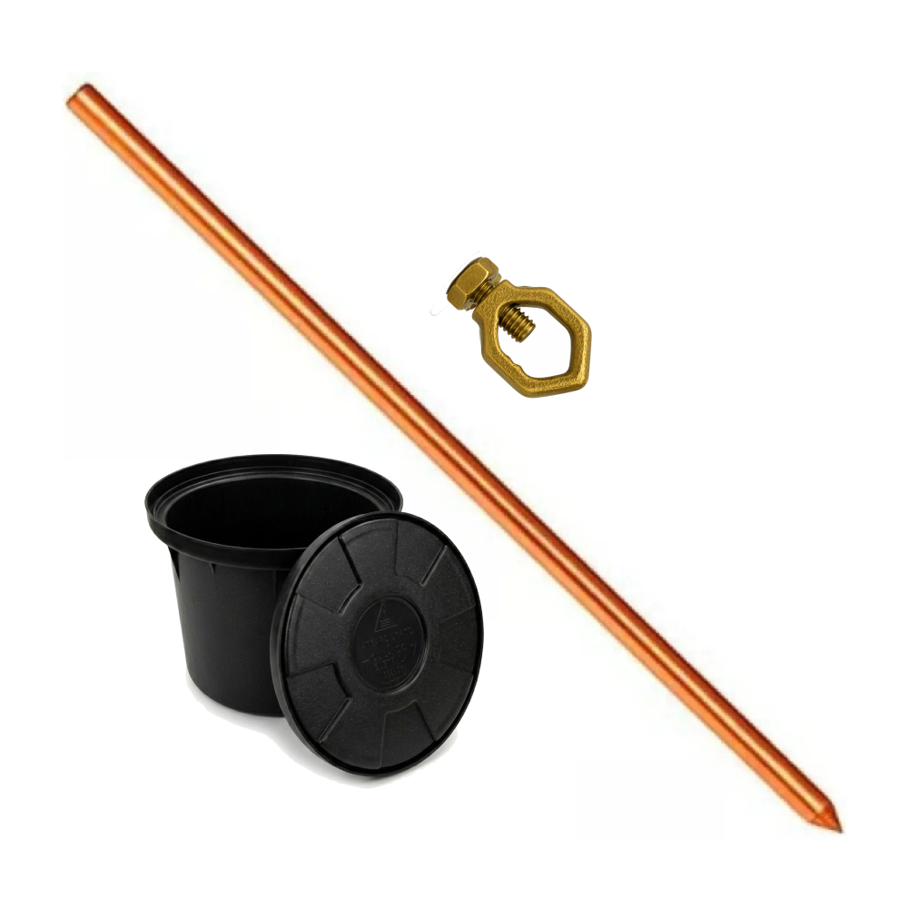 HASTE TERRA 10mm x1,2mt + CONECTOR E CAIXA DE INSPEÇÃO CONICA