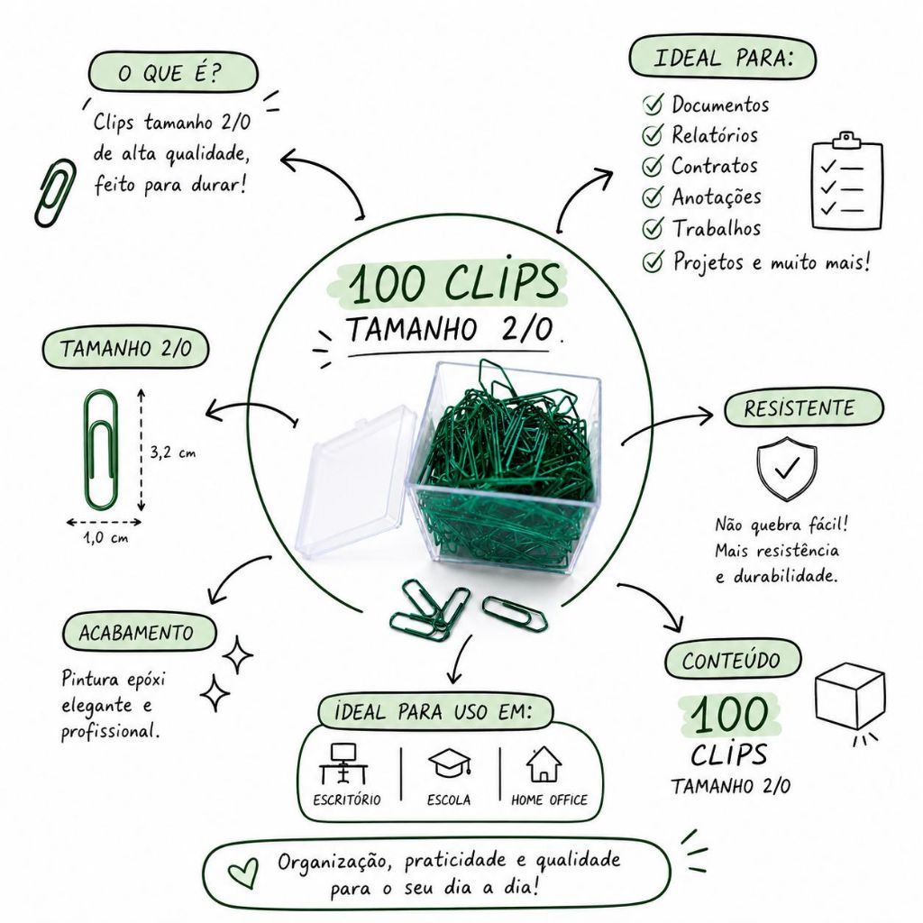 Clips Verde nº 2/0 c/100 unidades ACC