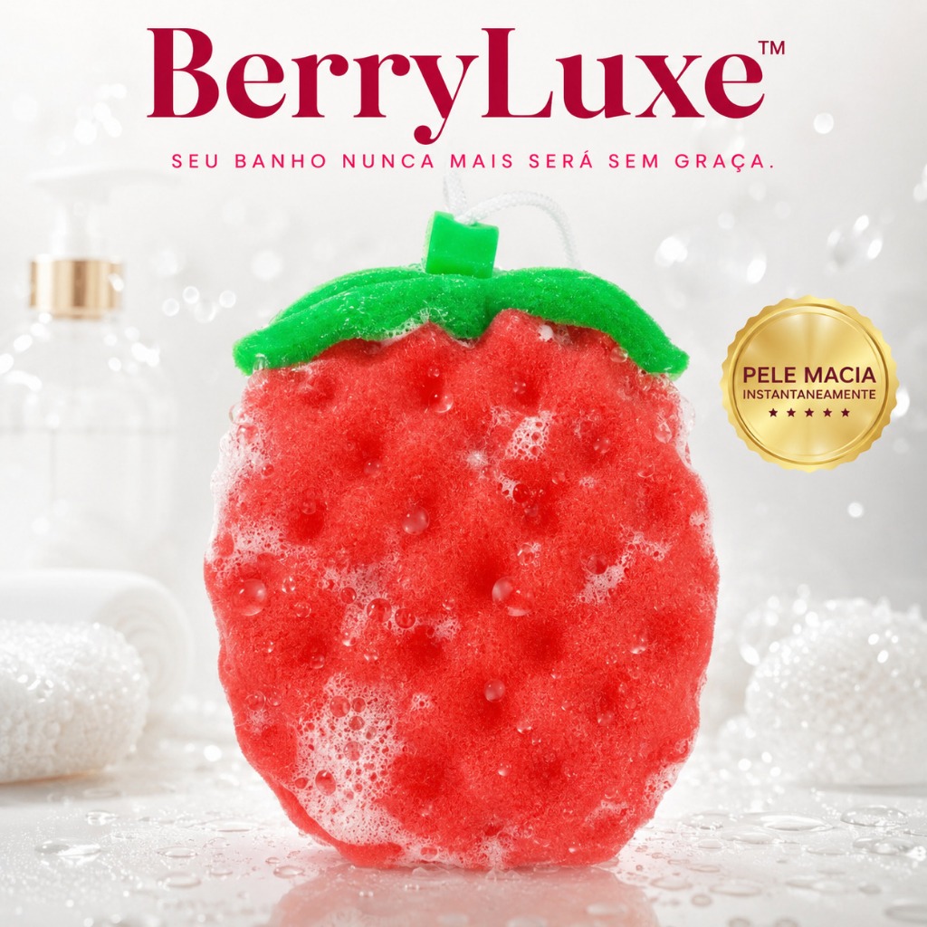 Esponja Banho Corporal Formato Fruta Vermelha Macia Espuma Esfoliante Higiene Pele Esfrega Costa