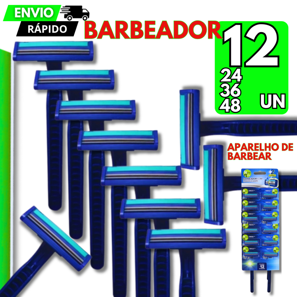Jogo de Prestobarba Aparelho de Barbear 2 Lâminas Com Fita Lubrificante Barbeador Descartável