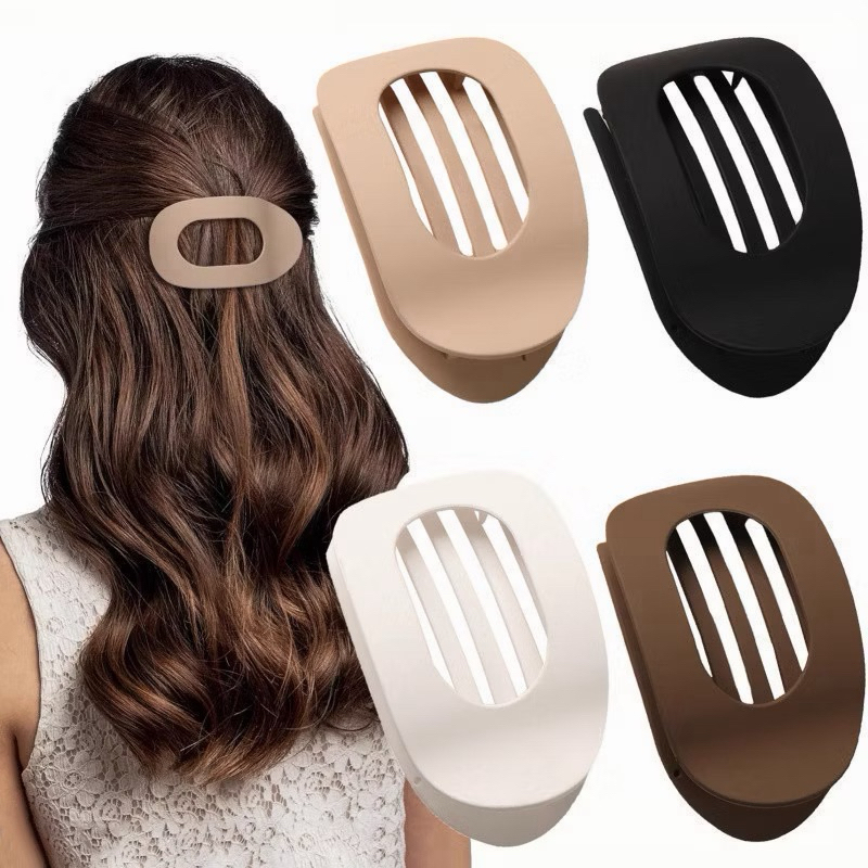 Presilha Prendedor de Cabelo Oval Garra Coreana Piranha de Cabelon Estilo Tartaruga Cores Opacas