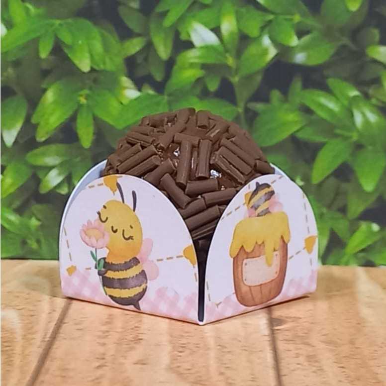 ABELHINHA ROSA Forminhas 4 Pétalas para Doces Festa Aniversário