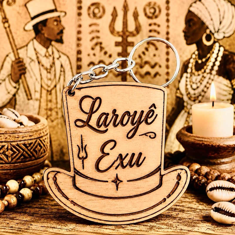 Kit Chaveiro CARTOLA LAROYÊ EXU, orixás candomblé ubanda