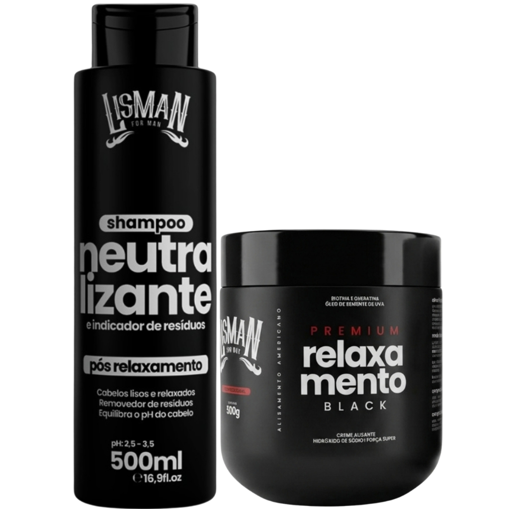 Kit Alisamento Americano Black + Shampoo Neutralizante Match Lisman