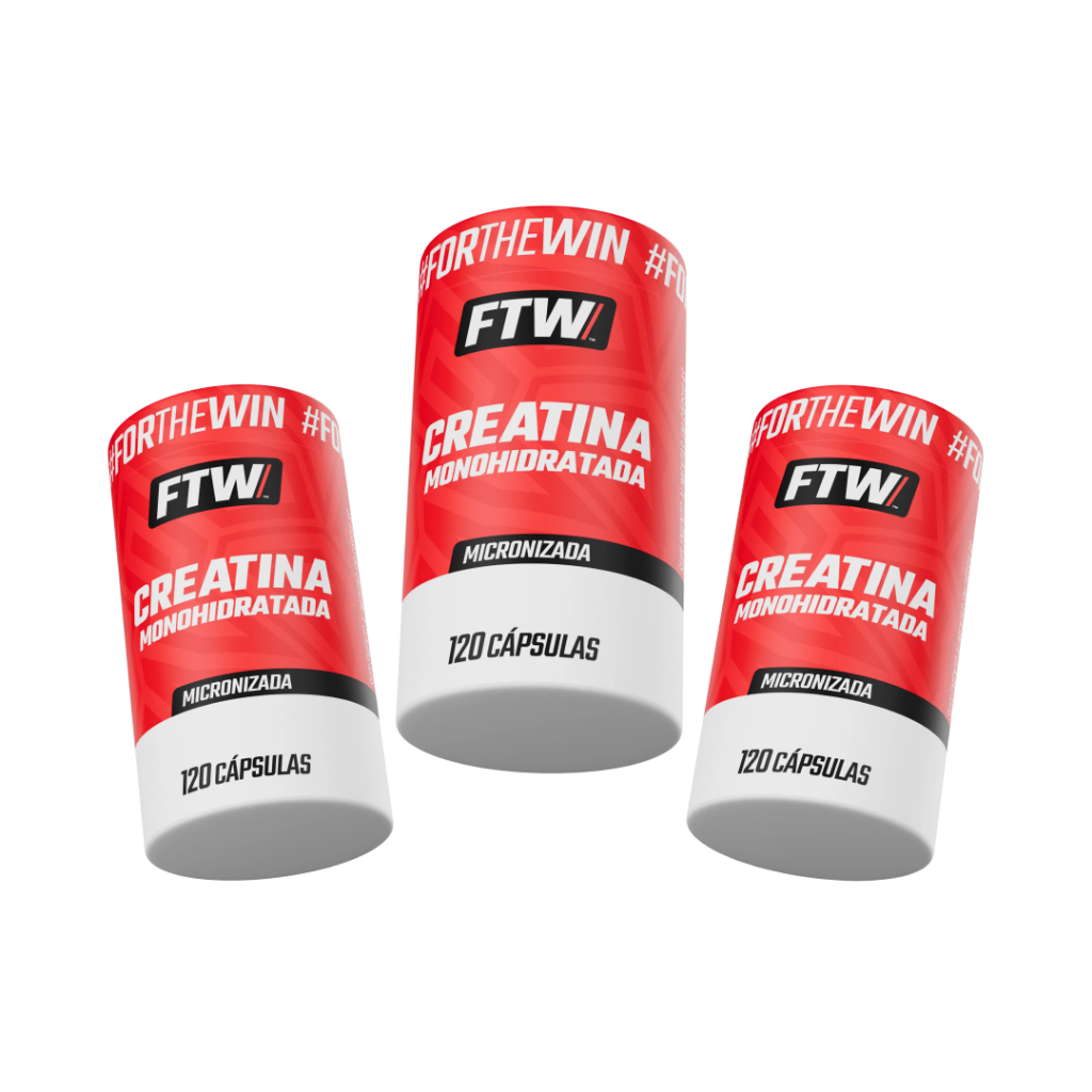 Kit 3x Creatina Monohidratada 100% Pura 120 Cápsulas FTW - Creatina Pura em Cápsula