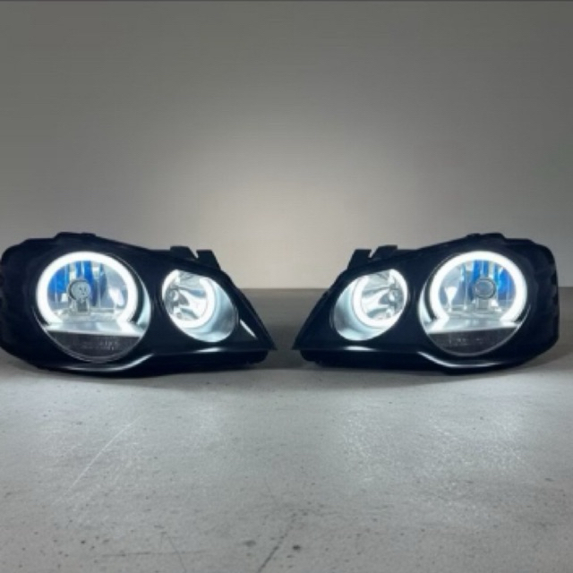 Par Farol VW Golf Sportline MK4.5 2008 a 2013 Angel Eyes Mascara Negra Novo