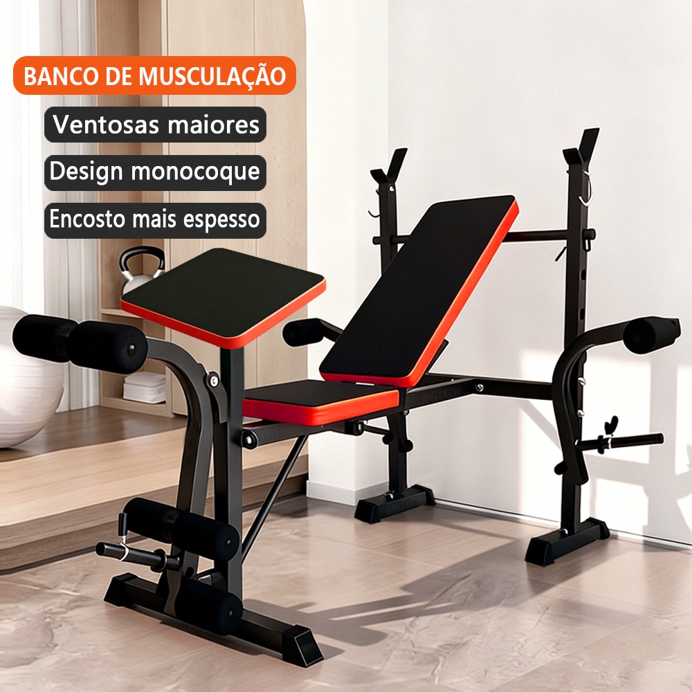 Estação De Musculação Banco De Supino Ajustável Profissional Multifuncional